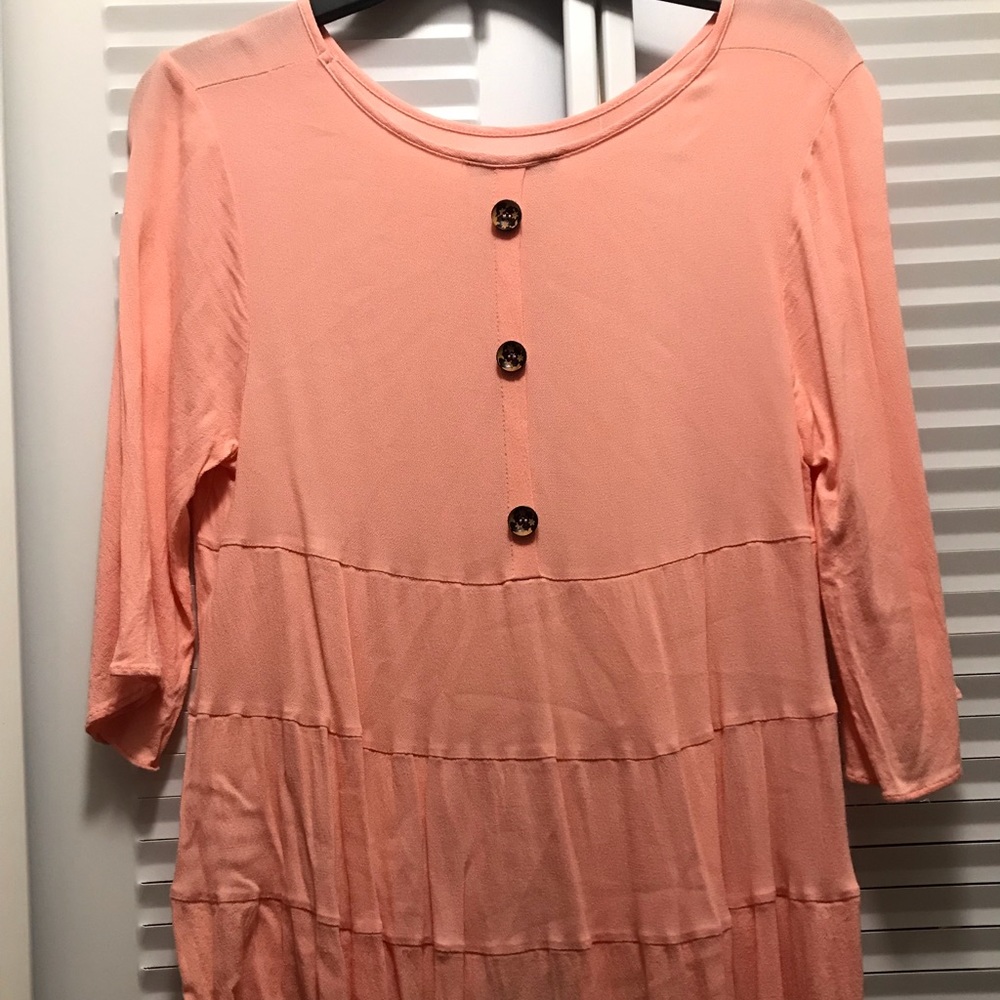 Veveret peach half-sleeve lightweight blouse
